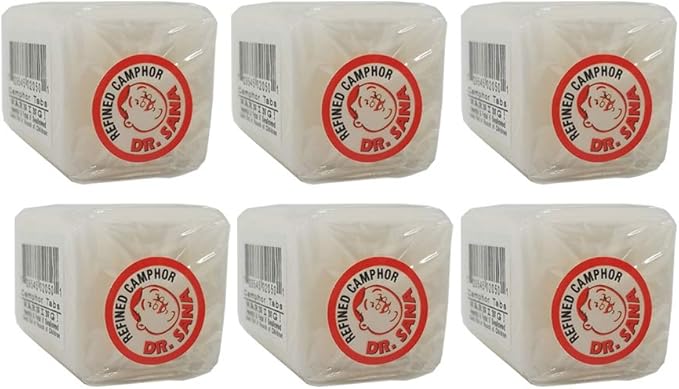 Refined Camphor Block. Multi-Use. Prevents Musty Odors, Stops Silverware and Tools from Rusting. 1 Block. 4 Tablets. Pack of 6 by Unknown