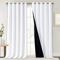 NICETOWN Full Shading Cold Blocking Curtains for Windows, Super Heavy-Duty Black Lined Blackout Curtains for Bedroom, Privacy Assured Window Treatment (White, Pack of 2, 70 inches W x 95 inches L) by NICETOWN