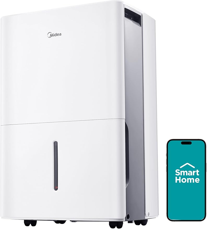 Midea 3,000 Sq. Ft. Dehumidifier for Basement, With Reusable Air Filter 35 Pint - Ideal For Basements, Large & Medium Sized Rooms, And Bathrooms (White) by Makeyourselfathome