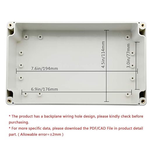 LeMotech ABS Plastic Junction Box Dustproof Waterproof IP65 Electrical Enclosure Box Universal Project Enclosure Grey with PC Transparent Clear Cover 7.9 x 4.7 x 4.4 inch(200 x120 x113 mm) - Image 5