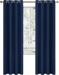 MYSKY HOME Navy Blue Curtains 84 Inches Long Blackout Curtains for Living Room Bedroom Blue Curtain Grommet Window Drapes Privacy Protect Room Darkening Single Panel Curtain, 52 x 84 Inch by MYSKYHOME
