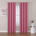 ChrisDowa Room Darkening Curtains 90 Inches Long 2 Panels Set for Living Room, Grommet Thermal Insulated Blackout Curtains for Bedroom (Pink, 52 x 90 Inch) by ChrisDowa