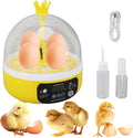 4 Eggs Mini Incubator with Transparent Lid,7W Automatic Temperature Humidity Control,Household Small Poultry Hatching Machine,for Chickens Ducks Pigeons (Auto Turning) by Tissting