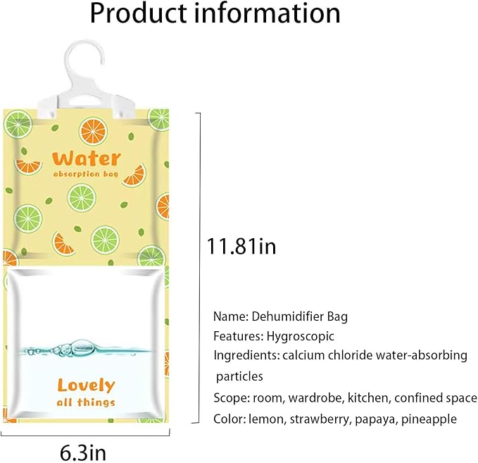 8 Pieces Dehumidifier Hanging Bags for Kitchen, Bathroom, Closet, Wardrobe Dehumidifier Bags (4 Colors) - Image 8