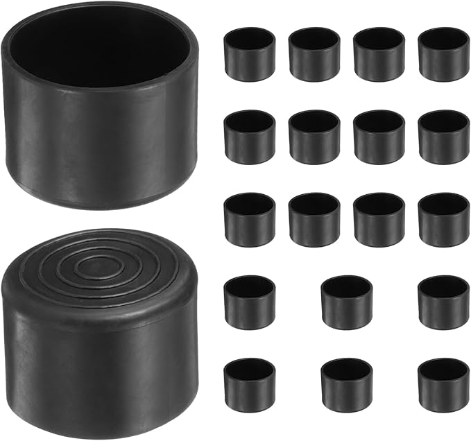 uxcell 20pcs Round Chair Leg Caps 40mm/1.6" PVC Chair Leg Floor Protectors Non-Slip Chair Feet Covers for Hardwood Floors Furniture Protectors, Black by uxcell