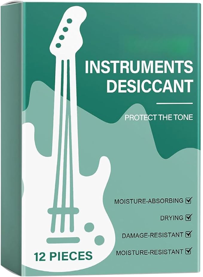 Guitar Desiccant 12 Pieces - Musical Instrument Dry Packs | Moisture Absorbers with Silica Gel Material with Safe Design for Piano Violin Bass Ukulele Storage Protection by Unknown