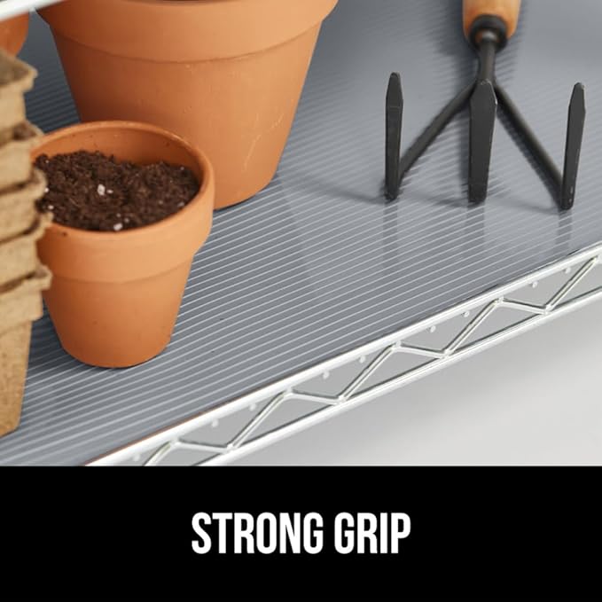 GORILLA GRIP DuraGuard Shelf Liner, Non-Adhesive Cabinet Liners for Kitchen Drawers, Shelves, Refrigerator, Pantry Storage, Bathroom Closet, Durable Waterproof BPA Free Ribbed Plastic, 12x20 Gray - Image 3