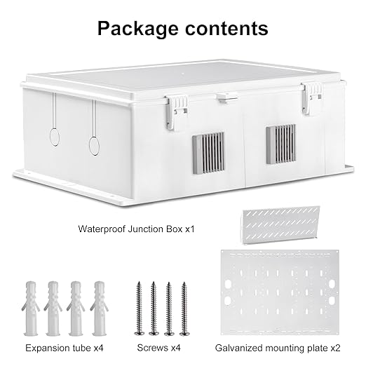 Outdoor Electrical Junction Box, ABS Water Resistant Enclosure with Internal Mounting Panel & Hinged Cover, 16.1" H* 12.2" L* 5.9" W - Image 7
