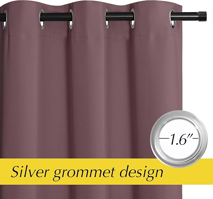 NICETOWN Heat Blocking Blackout Thermal Insulated Door Curtain, Privacy Room Separators Divider Wall, 60-70% Soundproof Noise Reducing Doorway Curtains, 42" W x 80" W, 1 Panel, Dry Rose - Image 5
