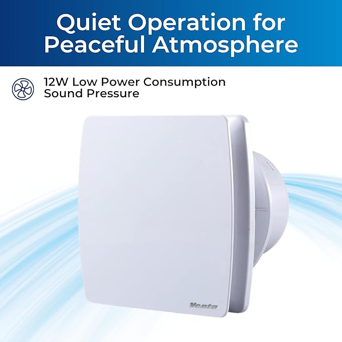 Venta 4 Inch Exhaust Fan – 1.5 Sones, Quiet Wall Mount Bathroom Exhaust Fan – Powerful 56 CFM Airflow, Anti-Backflow, Energy-Efficient - For Kitchen, Garage, Office - White - Image 4