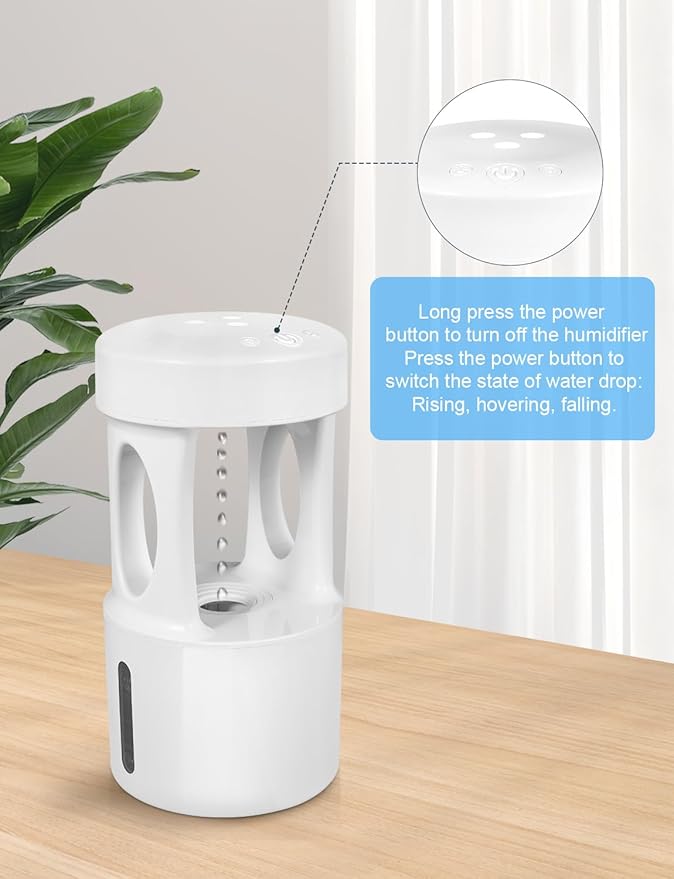 Anti Gravity Humidifier with Night Light, Drip Drop Humidifier for Bedroom/Baby Nursery/Bathroom/Living Room - Image 3