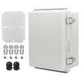 Waterproof Electrical Box with Mounting Plate, IP67 Junction Box Stainless Steel Latch Hinged Grey Cover Project Enclosure with Wall Bracket and 2 Glands 8.3" x 6.3" x 3.9" by YETLEBOX