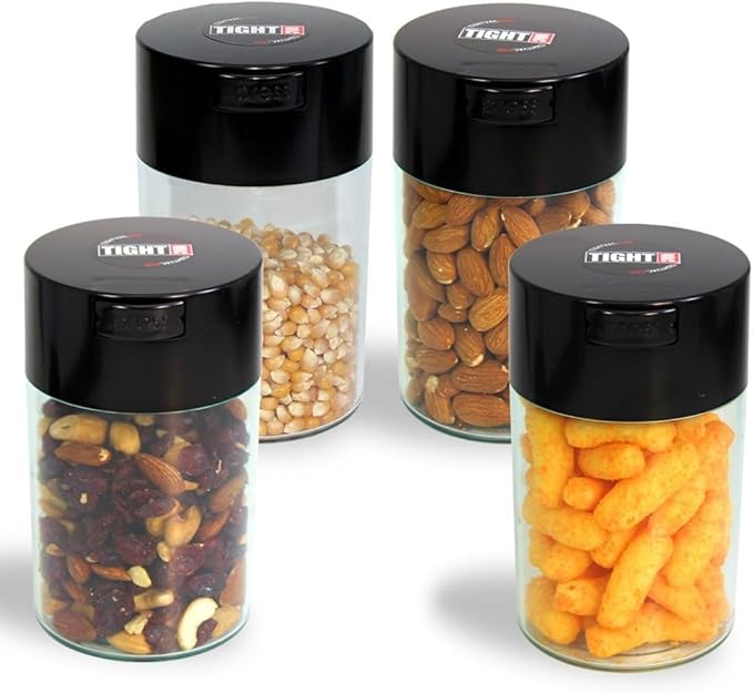 Tightvac 1 oz to 6 ounce - Patented Airtight Container | Multi-use Vacuum Container Works as Smell Proof Containers for Herbs and Dry Goods. Black Cap and Clear Body - Image 6