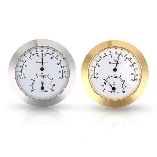 Thermometer Hygrometer, Temperature Humidity Monitor for Indoor Outdoor Instruments (Gold) Hygrometer For Cigar Humidor Humidor Hygrometer Humidor Cigar Box Acoustic Guitar Hygrometer - Image 8