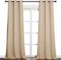 NICETOWN Room Darkening Grommet Panels - Baby Room Curtains 90 inches Long, Privacy Draperies (42 inches Width, Biscotti Beige, 1 Pair) by NICETOWN