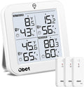 OBET Indoor Outdoor Thermometer Wireless Weather Station with 3 Sensors, Digital Hygrometer Remote Thermometer, Thermometer Temperature Humidity Monitor with Adjustable Backlight, USB Port (500 Feet) by OBET