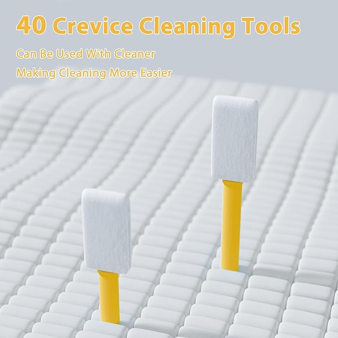 40pcs Crevice Cleaning Brush Tool, Disposable Toilet Brush for Toilet Seat Gaps, Crack and Crevice Cleaner Tool (Orange) - Image 2
