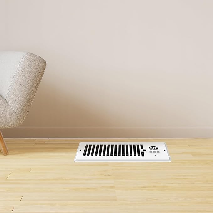 4"x10" Vent Register Booster Fan, Strong Steel Panel, Ultra-Quiet, 10-Speed, Built-In Thermostat, Mechanical Damper, Efficient HVAC Vent Fan (Matte White, 1 Pack) - Image 2