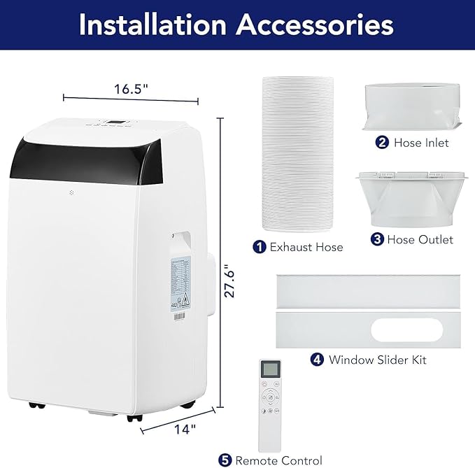 GarveeLife 12000 BTU Portable Air Conditioner 3-In-1 with Remote Control, 24H Timer, Quiet Operation, Freestanding AC Unit Cools Rooms Up to 550 Sq.Ft, Fan & Dehumidifier for Home Garage RV - Image 2