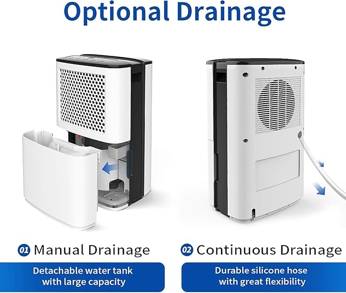 AIRPLUS 4500 Sq. Ft Dehumidifiers for Home, 70 Pints Dehumidifier for Basement with Drain Hose, Continuous Drainage, Intelligent Humidistat, Dehumidifier for bathroom, bedroom, Large Room - Image 6