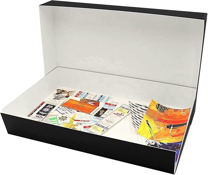 Lineco Museum Archival Storage Box, 11.75x18.25x3 in. Drop Front Design. Acid-Free with Metal Edge. Organize Photos, Pictures, Prints, Documents, Crafts, DIY. Black, 1 Pack - Image 5