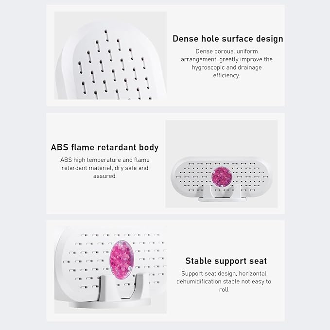 Small Dehumidifier, Portable Mini Humidity Absorbers, ABS 5W 6V Effective White Electric Dehumidifiers for Closet Shoe Cabinet - Image 6