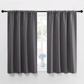 NICETOWN Grey Window Curtains for Bedroom - Home Decoration Thermal Insulated Rod Pocket Blackout Blinds & Drapes for Small Windows (Gray, 2 Panels, W42 x L48 -Inch) by NICETOWN