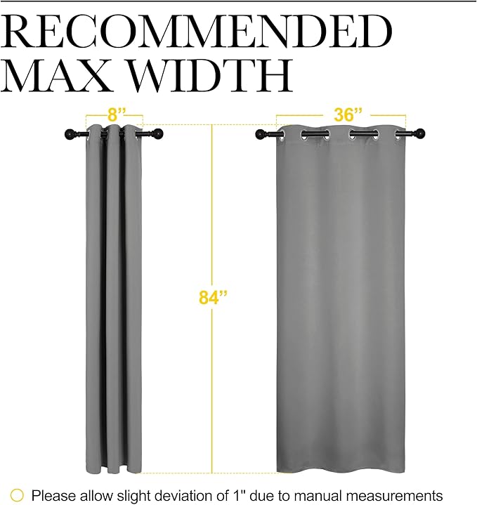 NICETOWN Window Curtain Blackout Drape Panel 3 Pass Microfiber Noise Reducing Thermal Insulated Window Drapery with Grommet (Single Panel, 42 x 84 inch, Silver Grey) - Image 7