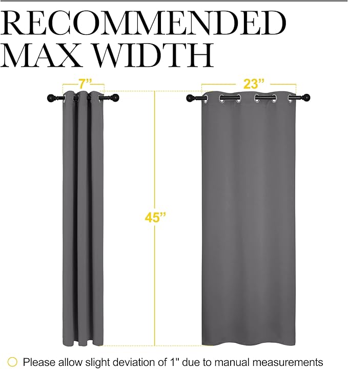NICETOWN Grey Blackout Curtain Panels for Bedroom, Thermal Insulated Grommet Top Blackout Draperies and Drapes (2 Panels, W29 x L45 inches, Grey) - Image 7