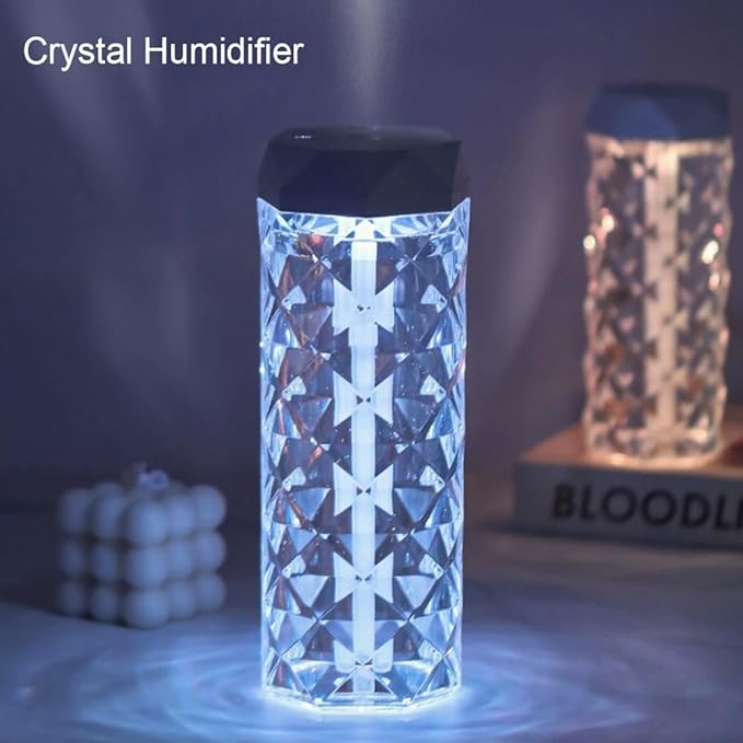 USB Desktop Crystal Humidifier 1000ml with 7 Colors LED Night Light, No Noise Suitable for Home, Office, Desk, Bedroom and Babies Room and No Battery (1000ml) - Image 7