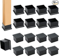 12PCS Rubber Chair Leg Tips Caps, 2" x 2" Square Rubber Covers Black Furniture Foot Table Chair Leg End Cap, Anti-Slip Chair Leg Floor Protectors, Black by suiwotin