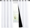 NICETOWN White 100% Blackout Lined Curtains, 2 Thick Layers Completely Blackout Window Treatment Thermal Insulated Drapes for Kitchen/Bedroom (1 Pair, 55 inches Width x 68 inches Length Each Panel) by NICETOWN