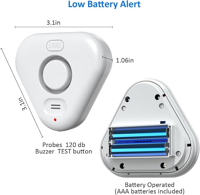 Stechro Water Leak Detector, 120dB Water Sensor Alarm, Water Leakage Detection Device for Home Pipe/Drain/Sink/Faucet Drip, Floor Flooding in Basement/Bathroom/Kitchen/Toilet/Laundry Room - Image 2