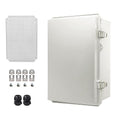 Waterproof Electrical Box Junction Box Weatherproof IP67 ABS Plastic Enclosure Switch Router Project Box Electronics DIY Enclosure with Mounting Plate and Wall Bracket Grey 11.2"x 7.5"x5.5" by YETLEBOX