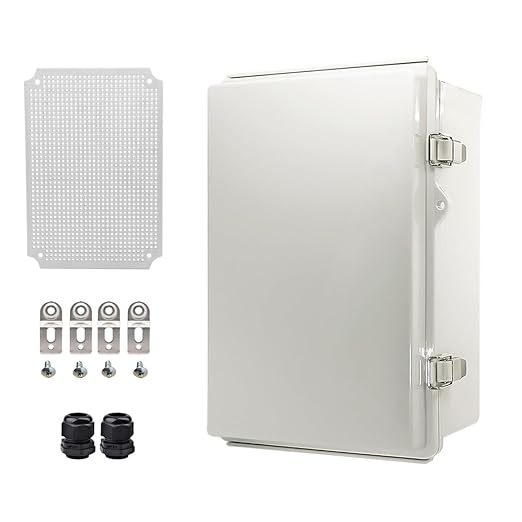 Waterproof Electrical Box Junction Box Weatherproof IP67 ABS Plastic Enclosure Switch Router Project Box Electronics DIY Enclosure with Mounting Plate and Wall Bracket Grey 11.2"x 7.5"x5.5" by YETLEBOX