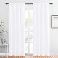 NICETOWN Kitchen Window Curtain Panels - Not Blackout Window Treatment Rod Pocket Curtains/Drapes for Bedroom (2 Panels, 42 by 84, White) by NICETOWN