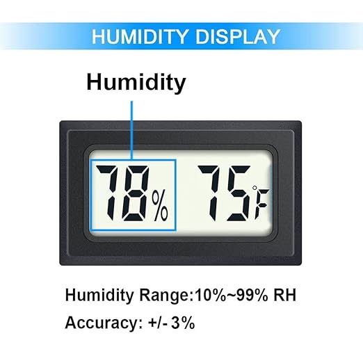 2 Pack Mini Digital Hygrometer Thermometer Gauge, Indoor Outdoor Temperature Humidity Meter for Humidifiers Greenhouse Reptile Plant Humidors, Large LCD Screen, Display in Fahrenheit (℉) (2) - Image 2