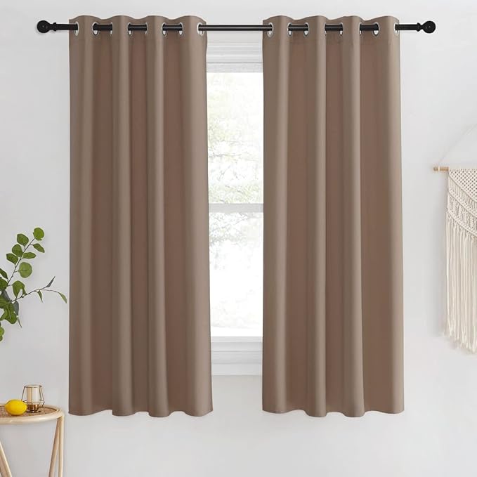 NICETOWN Blackout Curtain 63 inches Length for Bedroom - Grommet Thermal Insulated Window Treatments Sound Reducing Cold & Heat Blocking for Kids Room (Cappuccino, W46 x L63, 1 Panel) by NICETOWN