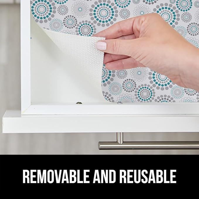 GORILLA GRIP DripGuard Shelf Liner, Non-Adhesive Drawer and Kitchen Cabinet Protector, Strong Grip Slip Resistant Underside, Smooth Surface Liners for Cabinets, Bathroom Closets, 17.5x240 Inch, Spiral - Image 6