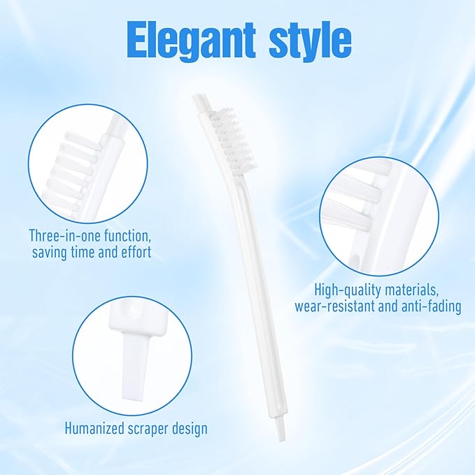 3 Packs Juicer Cleaning Brush, Soy Milk Maker Deep Clean Brush Crevice Tool Set Small Scrub Brushes for Toaster Sink Tile Grout Grater, Small Cleaning Supplies Gadgets White - Image 3