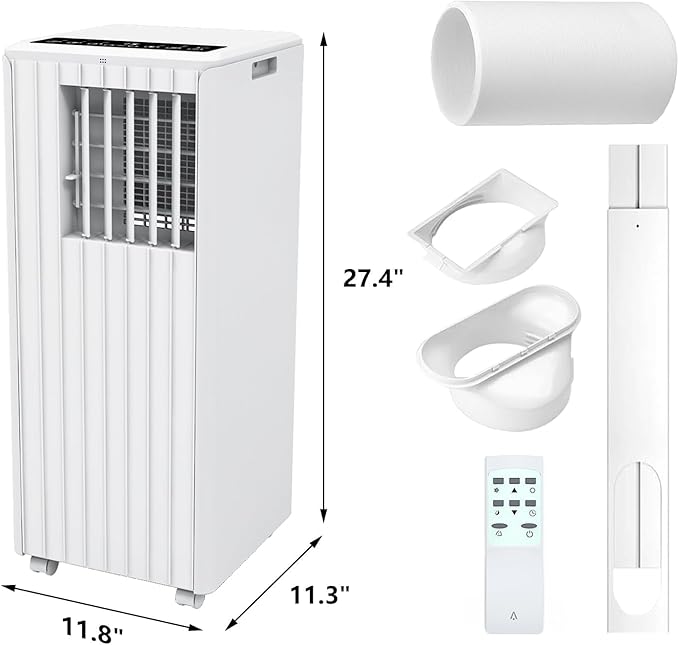 8,000 BTU Portable Air Conditioner, Smart Control, Cools up to 350 Sq. Ft., with Dehumidifier & Fan mode, Easy- to-use Remote Control & Window Installation Kit Included - Image 2