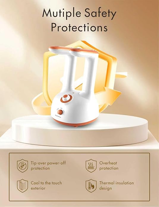 Euphonious Boot Dryer, Shoe Dryer with 6-Timer Settings, Boot Dryer for Work Boots and Winter Boots, Two mode Quick-Dry&Gentle-Dry, White/Orange - Image 6