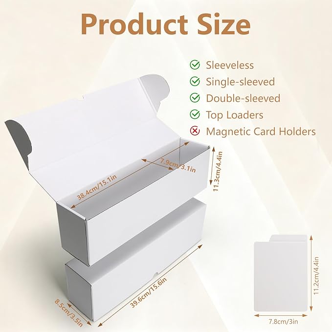 RLAVBL 8-Pack 1100 Count Trading Card Storage Box with 32 Dividers, 15 inch 8800+ Card Box for MTG, TCG, Toploaders, and Sports Cards Organizer - Image 2