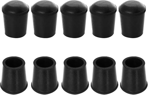 10 PCS Black Round Rubber Chair Leg Caps Tips, Vinyl Rubber End Kits, Soft Touch Table Feet Cover, Anti Slip Floor Protector, 3/8 inch (10mm) by Zinkebol
