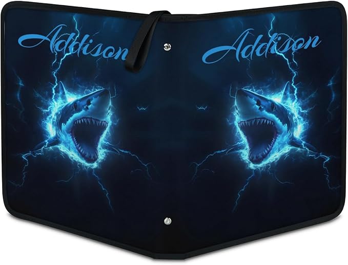 Custom Shark Card Binder, 9-Pocket Trading Card Binder, Personalized Card Holder Fits 900 Cards with 50 Sleeves, Storage Album Case for TCG, MTG, Sports Cards - Image 2