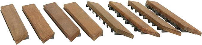 Bare Decor EZ-Floor Corner Trim Piece Interlocking Flooring in Solid Teak Wood (Set of 8), Oiled Finish - Image 2