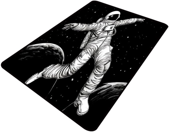 Floor Covering, Spacewalk Pattern Printing Moisture Barrier Area Rugs Fade Resistant, Flame Resistant, Quick Dry, Stain Resistant, Waterproof Floor Carpet for Living Room Bedroom, 60 x 96 Inch by Snarena