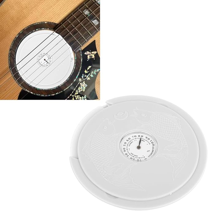 Guitar Humidifier Anti Drying, Acoustic Guitar Sound Hole Humidifier with Hygrometer, Precise Humidity Measurement Tool for Wood Protection, Portable Guitar Care Accessory (White) - Image 4
