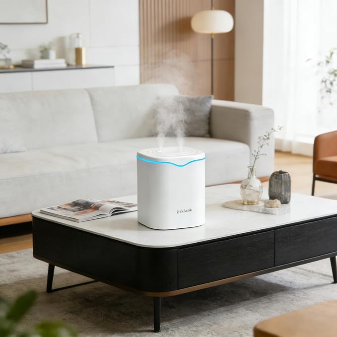 Dakdenk Dual Nozzle Cool Mist Humidifier, Quiet Top-Fill Humidifier with LED Light for Home Office, Bedroom, and Dry Indoor Environments - Image 4
