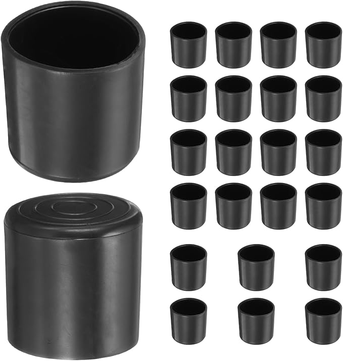 uxcell 20pcs Round Chair Leg Caps 32mm/1.3" PVC Chair Leg Floor Protectors Non-Slip Chair Feet Covers for Hardwood Floors Furniture Protectors, Black by uxcell